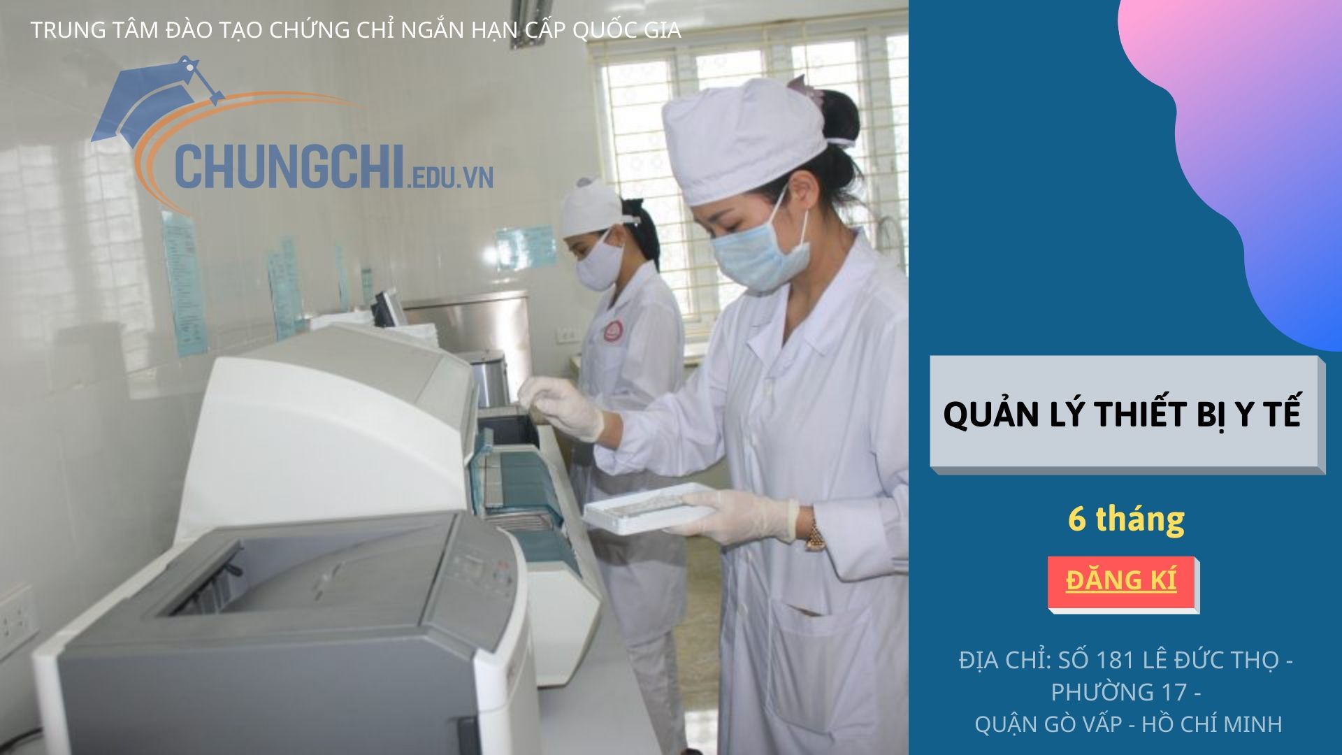 chứng chỉ quản lí thiết bị y tế